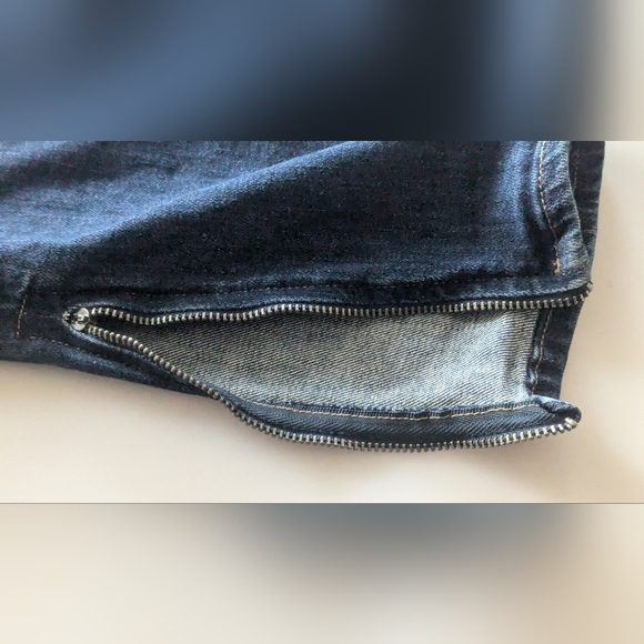 Designer PAIGE Dark Wash Verdugo Ankle Skinny Jeans W/Zippered Side Ankles Sz 28 - Picture 12 of 16